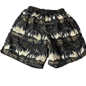 Vtg Speedo Green Palm Beach Retro Swim Shorts Trunks